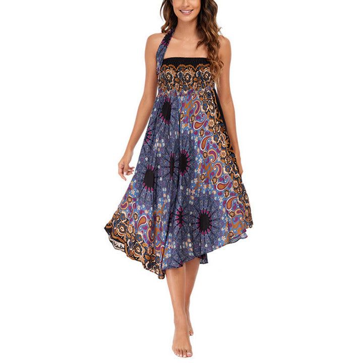 Buddha Stones Zwei Stil tragen Boho Mandala Blumen Wassertropfen Schnürrock Kleid - image 20