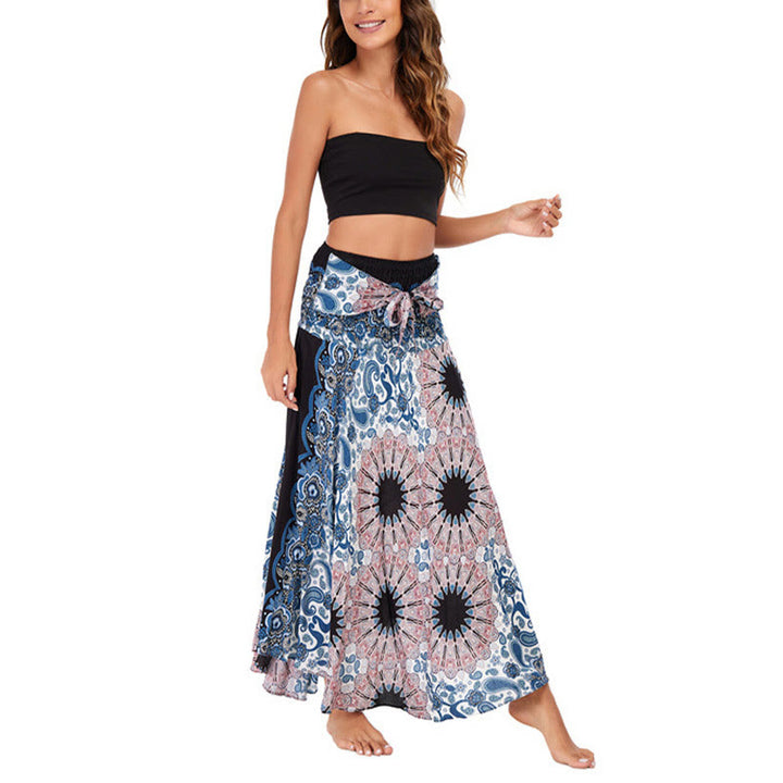 Buddha Stones Zwei Stil tragen Boho Mandala Blumen Wassertropfen Schnürrock Kleid - image 11