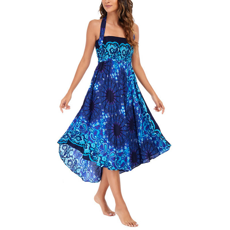 Buddha Stones Zwei Stil tragen Boho Mandala Blumen Wassertropfen Schnürrock Kleid - image 30