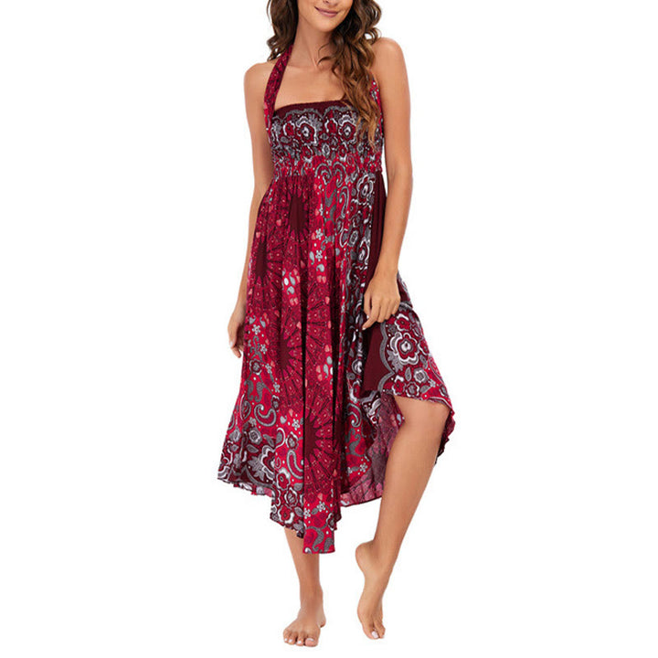 Buddha Stones Zwei Stil tragen Boho Mandala Blumen Wassertropfen Schnürrock Kleid - image 26