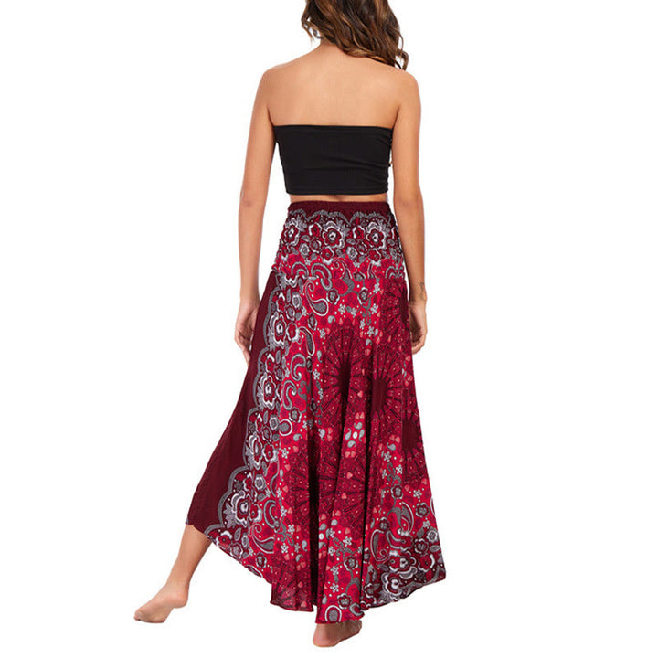 Buddha Stones Zwei Stil tragen Boho Mandala Blumen Wassertropfen Schnürrock Kleid - image 25