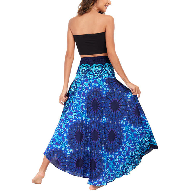 Buddha Stones Zwei Stil tragen Boho Mandala Blumen Wassertropfen Schnürrock Kleid - image 32