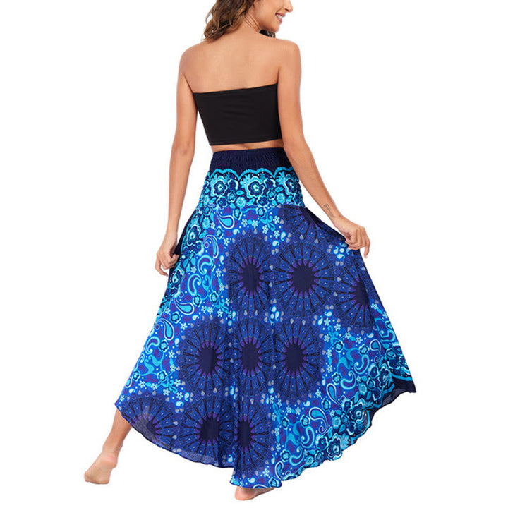 Buddha Stones Zwei Stil tragen Boho Mandala Blumen Wassertropfen Schnürrock Kleid - image 32