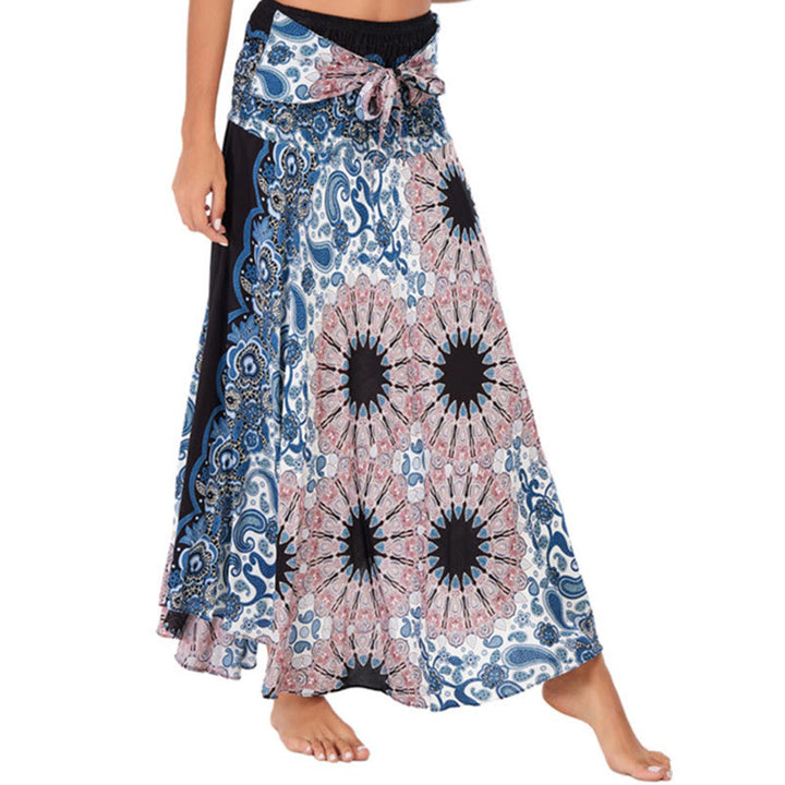 Buddha Stones Zwei Stil tragen Boho Mandala Blumen Wassertropfen Schnürrock Kleid - Rosa - US4-12， UK/AU8-16，EU36-44 (F) - image 8