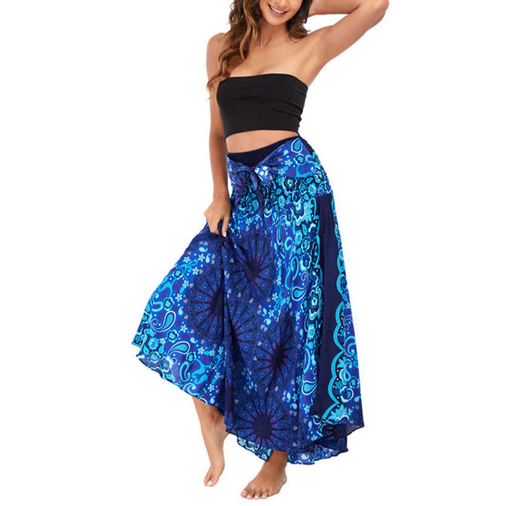 Buddha Stones Zwei Stil tragen Boho Mandala Blumen Wassertropfen Schnürrock Kleid - image 31