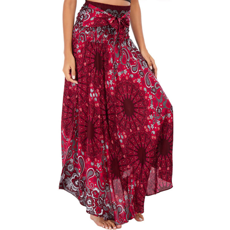 Buddha Stones Zwei Stil tragen Boho Mandala Blumen Wassertropfen Schnürrock Kleid - IndianRed - US4-12， UK/AU8-16，EU36-44 (F) - image 22
