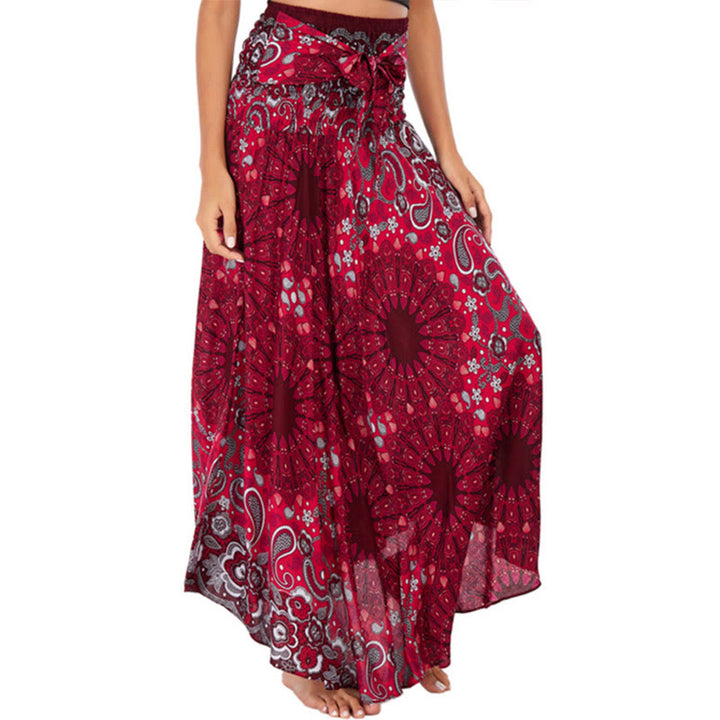 Buddha Stones Zwei Stil tragen Boho Mandala Blumen Wassertropfen Schnürrock Kleid - IndianRed - US4-12， UK/AU8-16，EU36-44 (F) - image 22