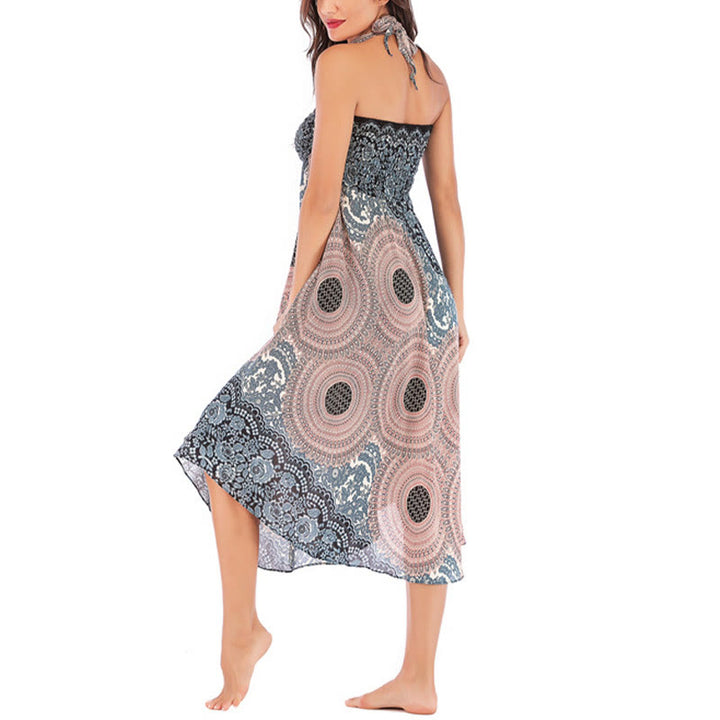 Buddha Stones Zwei Stilwear Bohemian Kompass Rose Blume Schnürrock Kleid - image 34