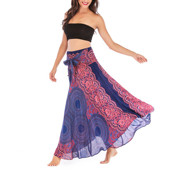 Buddha Stones Zwei Stilwear Bohemian Kompass Rose Blume Schnürrock Kleid - image 11