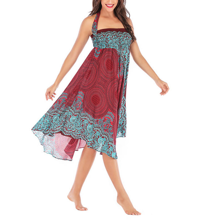 Buddha Stones Zwei Stilwear Bohemian Kompass Rose Blume Schnürrock Kleid - image 44