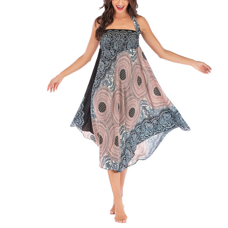 Buddha Stones Zwei Stilwear Bohemian Kompass Rose Blume Schnürrock Kleid - image 33