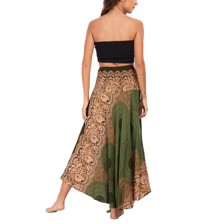 Buddha Stones Zwei Stilwear Bohemian Kompass Rose Blume Schnürrock Kleid - image 23