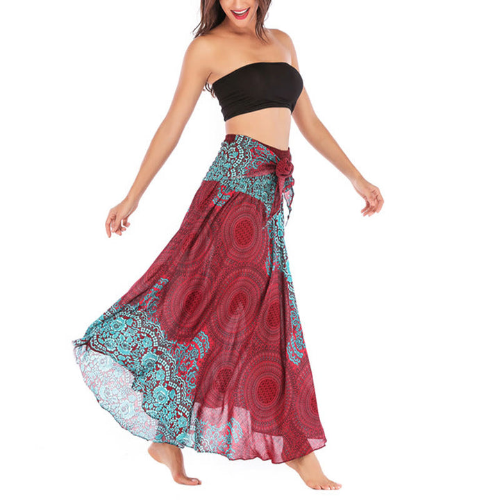 Buddha Stones Zwei Stilwear Bohemian Kompass Rose Blume Schnürrock Kleid - image 39