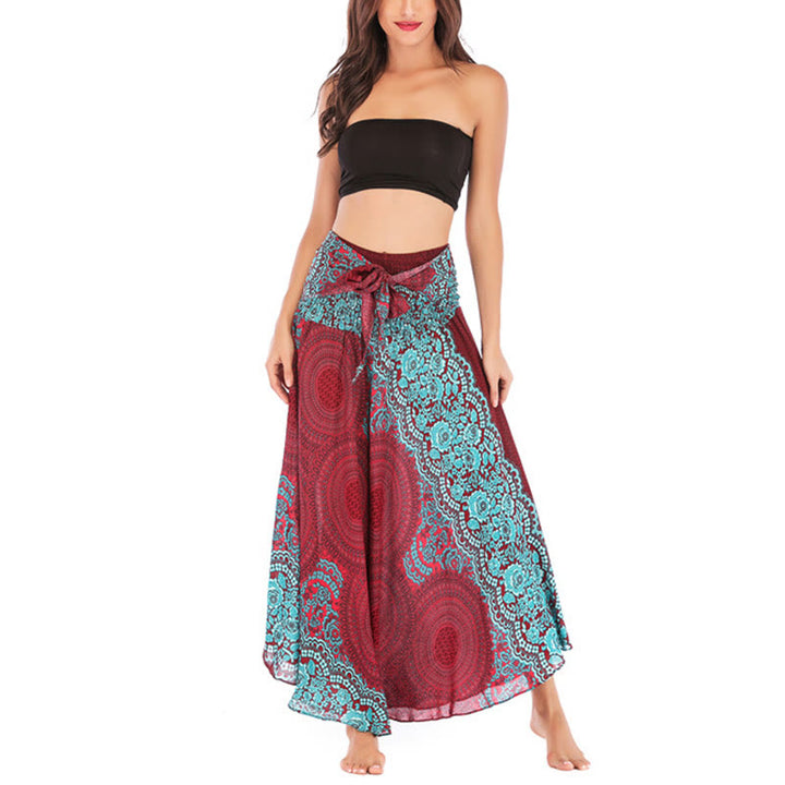 Buddha Stones Zwei Stilwear Bohemian Kompass Rose Blume Schnürrock Kleid - image 37