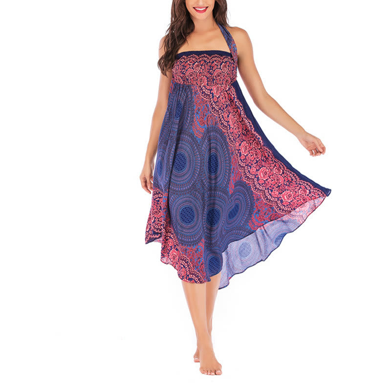 Buddha Stones Zwei Stilwear Bohemian Kompass Rose Blume Schnürrock Kleid - image 12