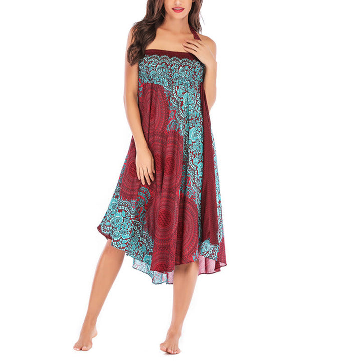 Buddha Stones Zwei Stilwear Bohemian Kompass Rose Blume Schnürrock Kleid - image 42