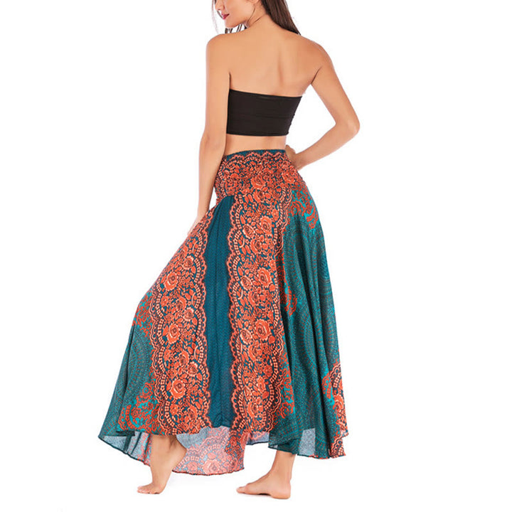 Buddha Stones Zwei Stilwear Bohemian Kompass Rose Blume Schnürrock Kleid - image 4