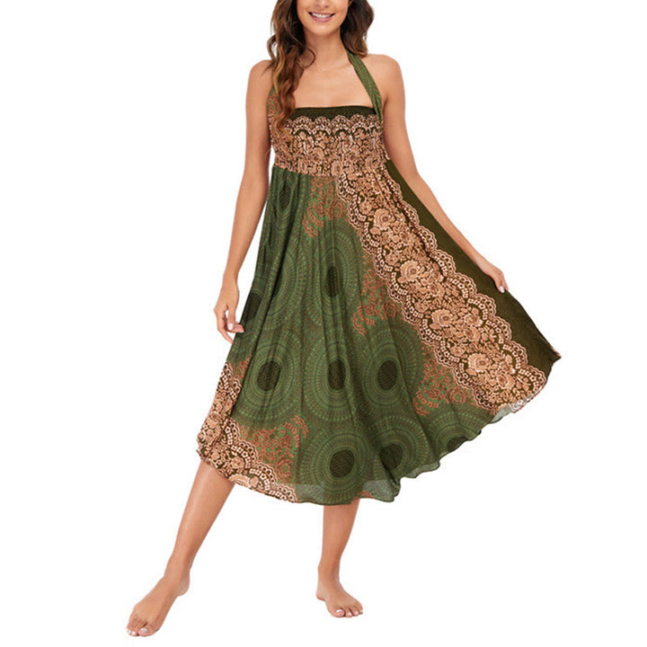 Buddha Stones Zwei Stilwear Bohemian Kompass Rose Blume Schnürrock Kleid - image 21