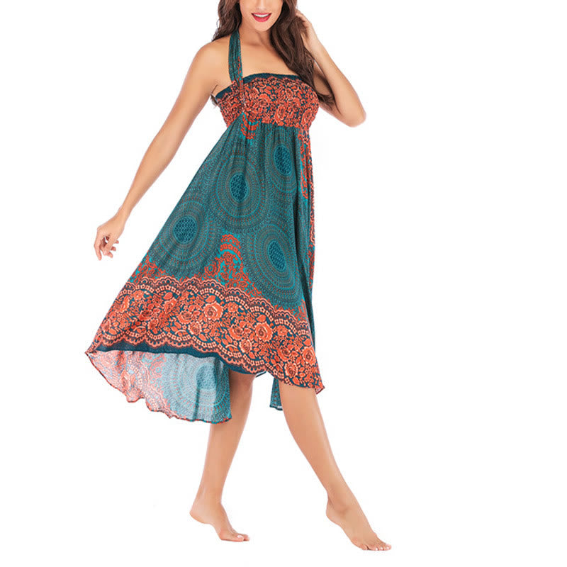 Buddha Stones Zwei Stilwear Bohemian Kompass Rose Blume Schnürrock Kleid - image 6