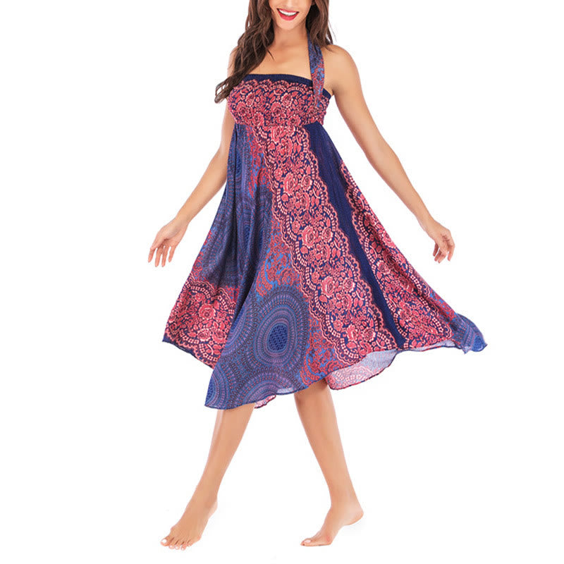 Buddha Stones Zwei Stilwear Bohemian Kompass Rose Blume Schnürrock Kleid - image 18