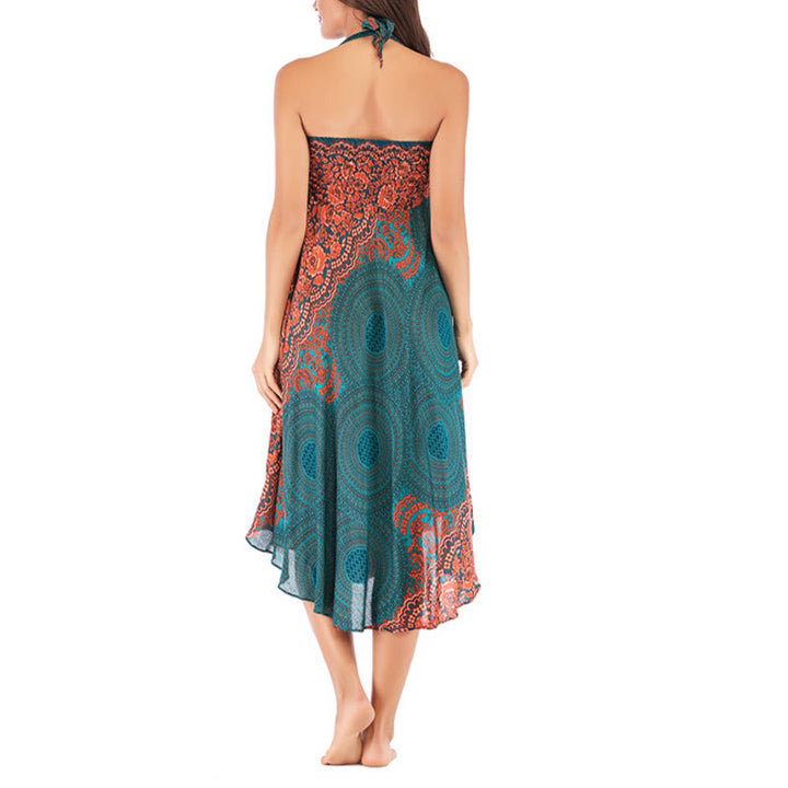 Buddha Stones Zwei Stilwear Bohemian Kompass Rose Blume Schnürrock Kleid - image 7