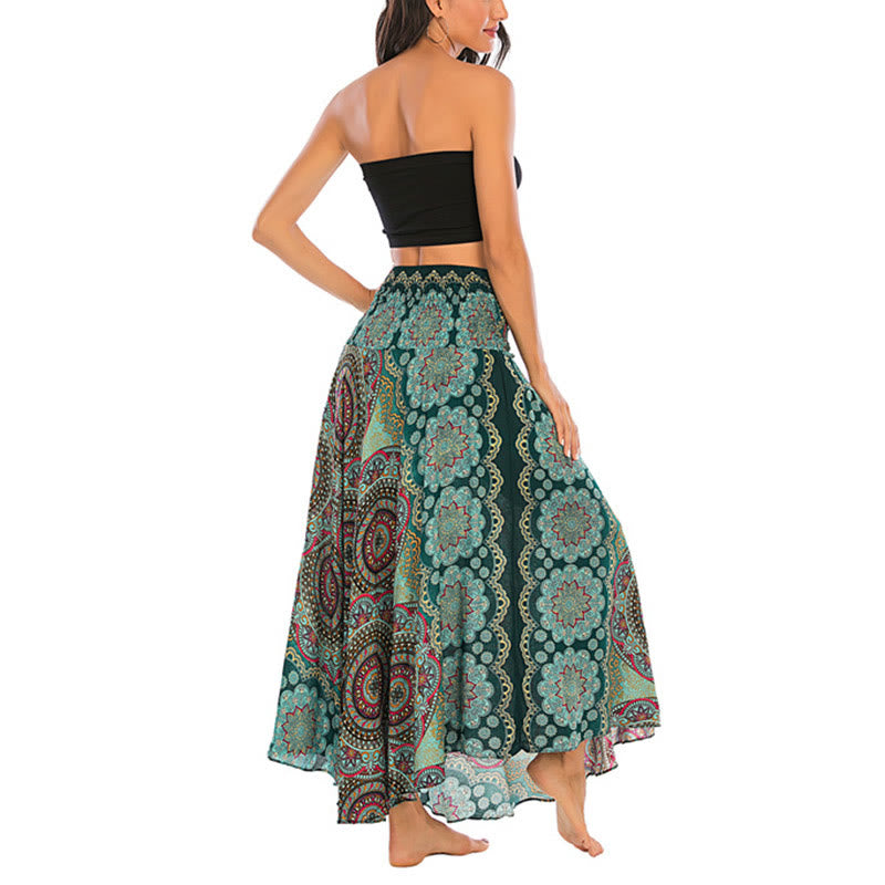 Buddha Stones Zwei Stil-Tragen Bohemian Mandala Blumen Schnürkleid