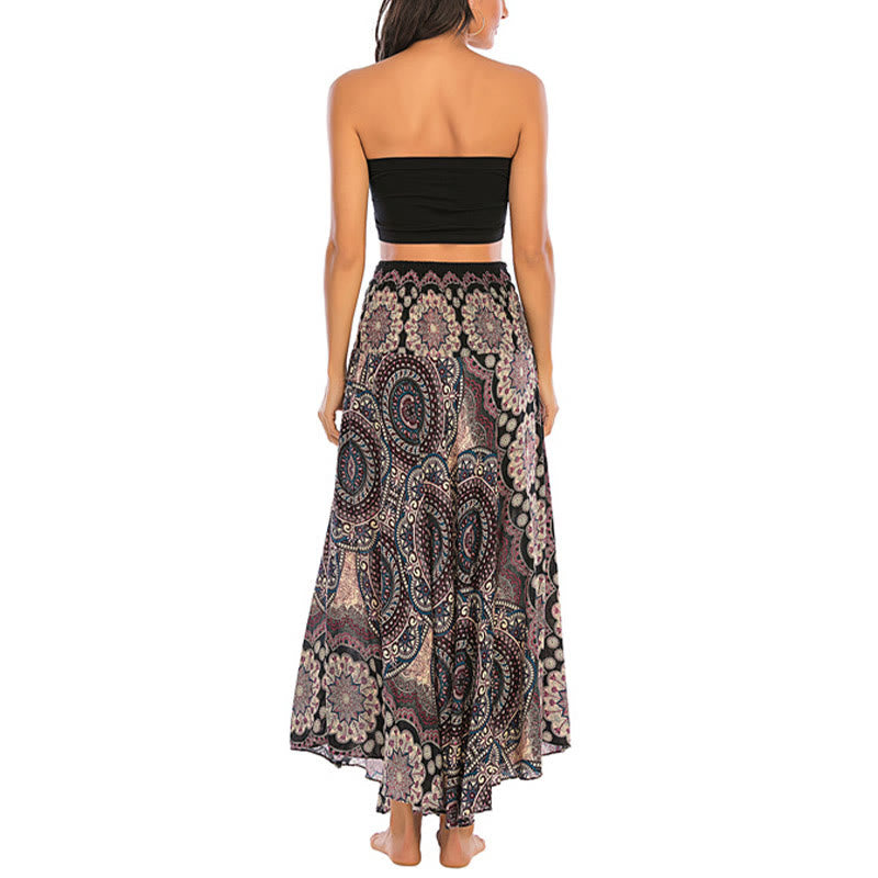 Buddha Stones Zwei Stil-Tragen Bohemian Mandala Blumen Schnürkleid - image 14