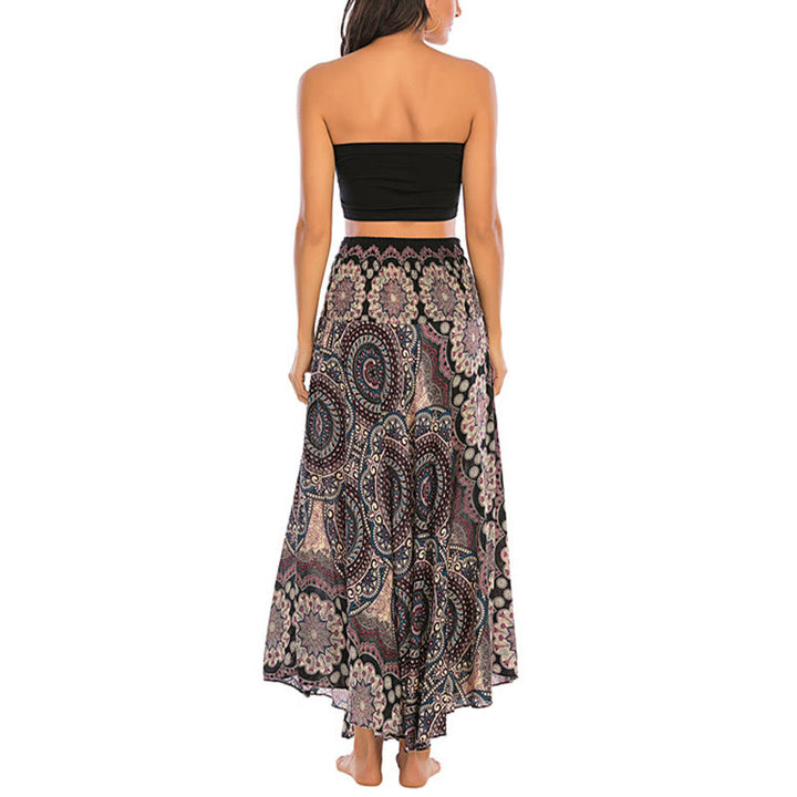 Buddha Stones Zwei Stil-Tragen Bohemian Mandala Blumen Schnürkleid - image 14