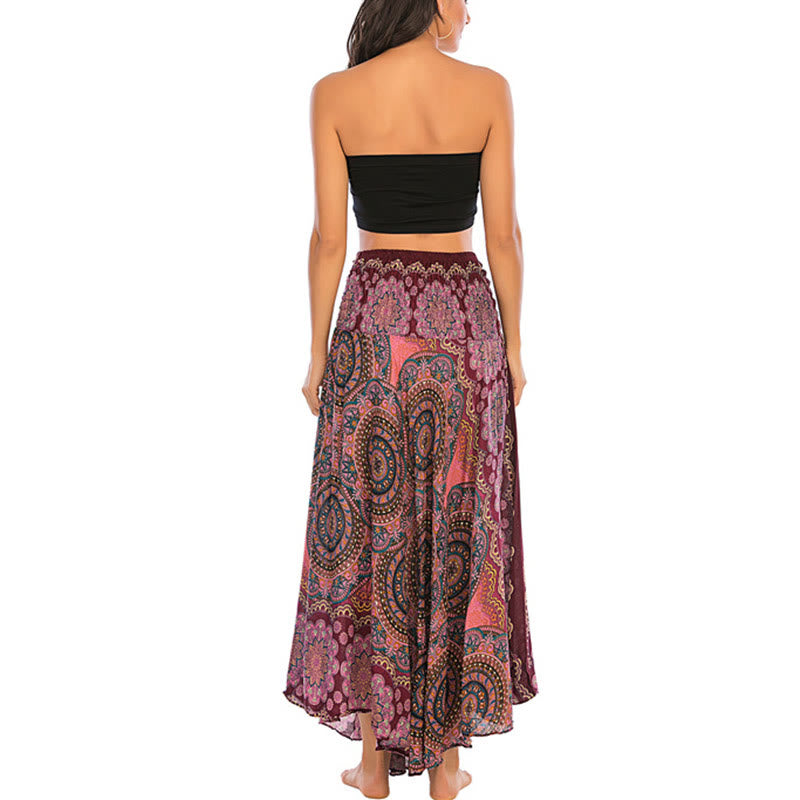 Buddha Stones Zwei Stil-Tragen Bohemian Mandala Blumen Schnürkleid