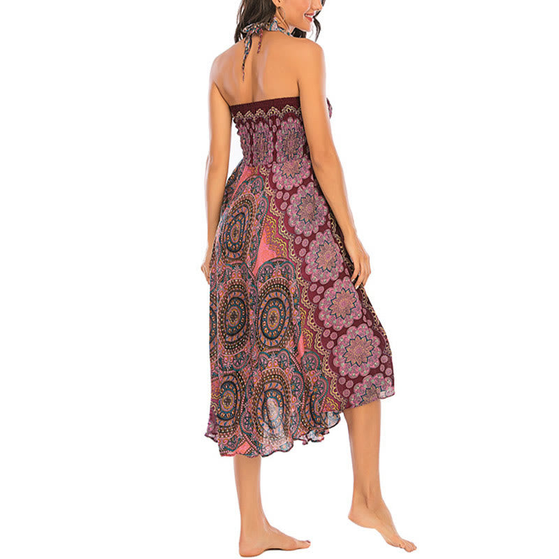 Buddha Stones Zwei Stil-Tragen Bohemian Mandala Blumen Schnürkleid - image 27