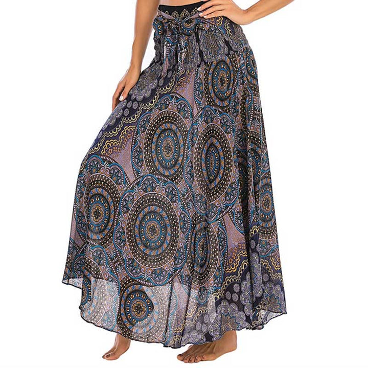 Buddha Stones Zwei Stil-Tragen Bohemian Mandala Blumen Schnürkleid