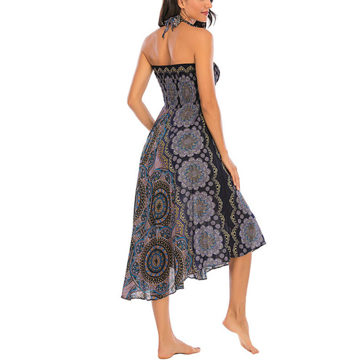 Buddha Stones Zwei Stil-Tragen Bohemian Mandala Blumen Schnürkleid - image 35