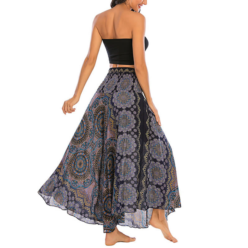 Buddha Stones Zwei Stil-Tragen Bohemian Mandala Blumen Schnürkleid - image 32