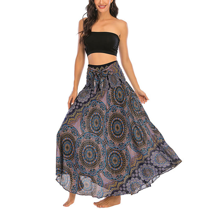 Buddha Stones Zwei Stil-Tragen Bohemian Mandala Blumen Schnürkleid - image 33
