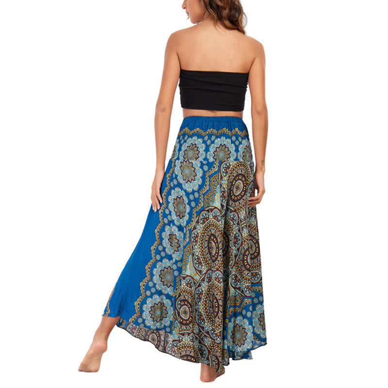 Buddha Stones Zwei Stil-Tragen Bohemian Mandala Blumen Schnürkleid