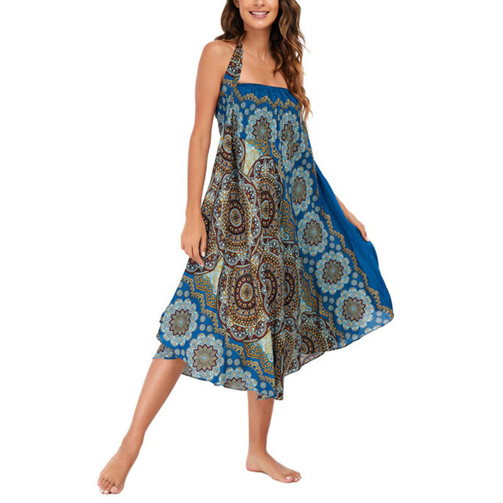 Buddha Stones Zwei Stil-Tragen Bohemian Mandala Blumen Schnürkleid