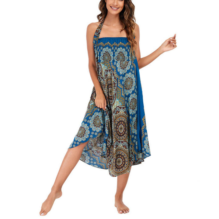 Buddha Stones Zwei Stil-Tragen Bohemian Mandala Blumen Schnürkleid