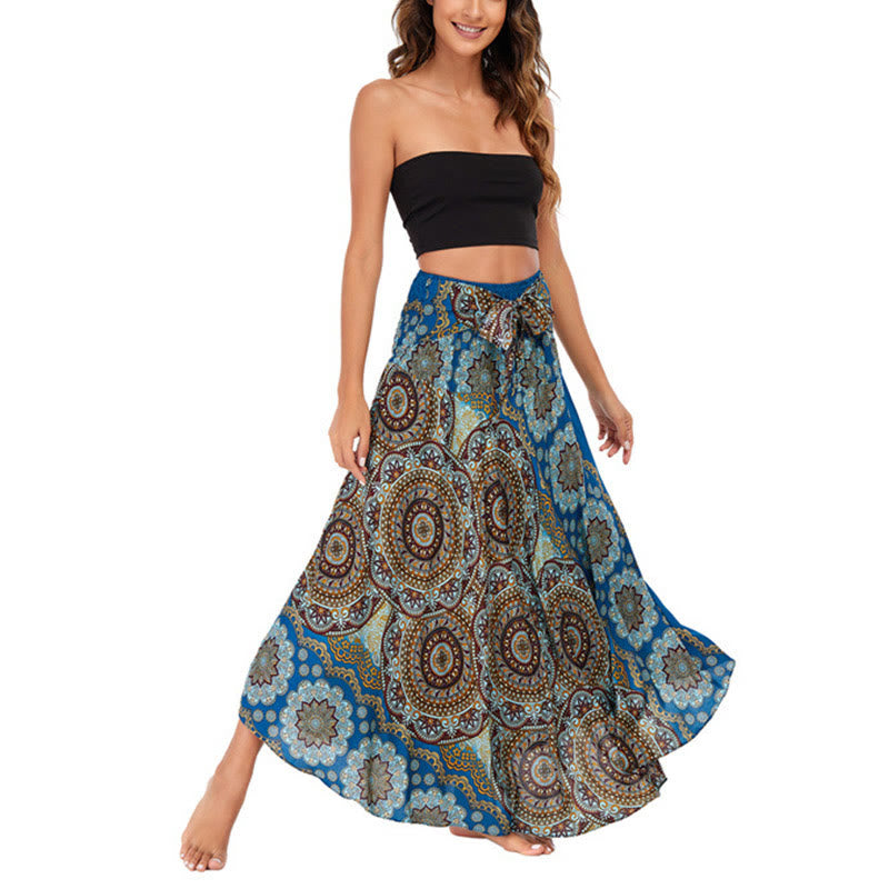 Buddha Stones Zwei Stil-Tragen Bohemian Mandala Blumen Schnürkleid - image 41