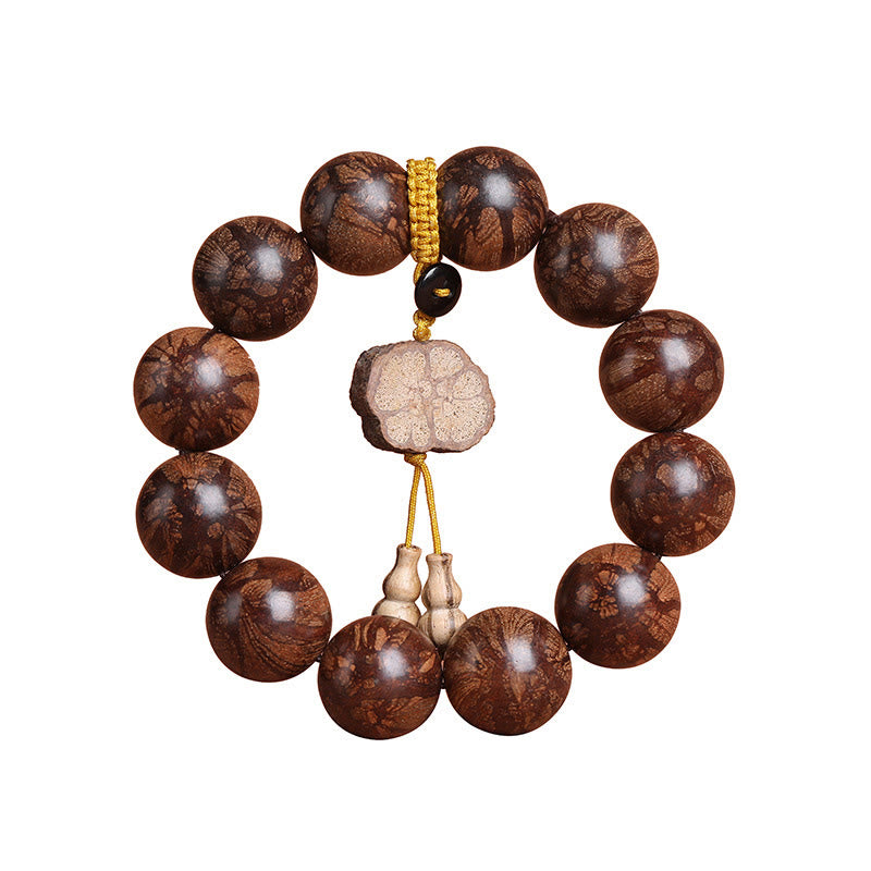 Buddha Stones Pflaumenblütenholz Frieden im Inneren Armband