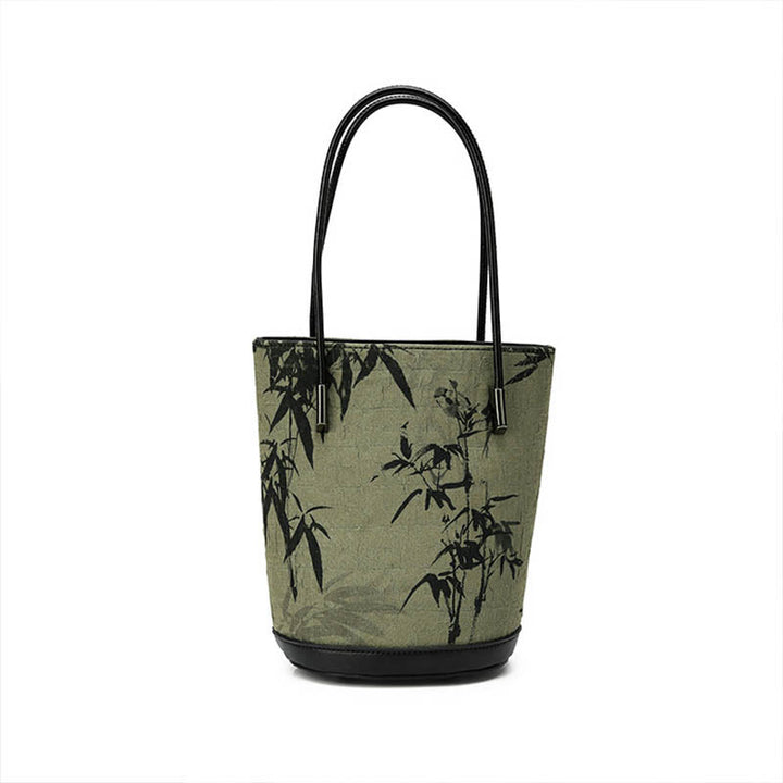 Buddha Stones Green Bamboo Print Vintage Umhängetasche Handtasche - image 4