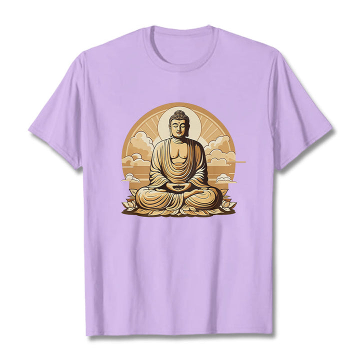 Buddha Stones Sonnige Glücks-Wolken Buddha Tee T-Shirt