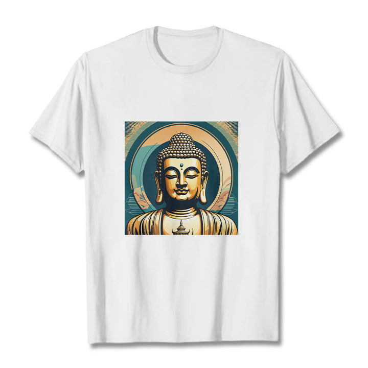 Buddha Stones Aura Golden Buddha Tee T-Shirt - Weiß - 2XL - image 4