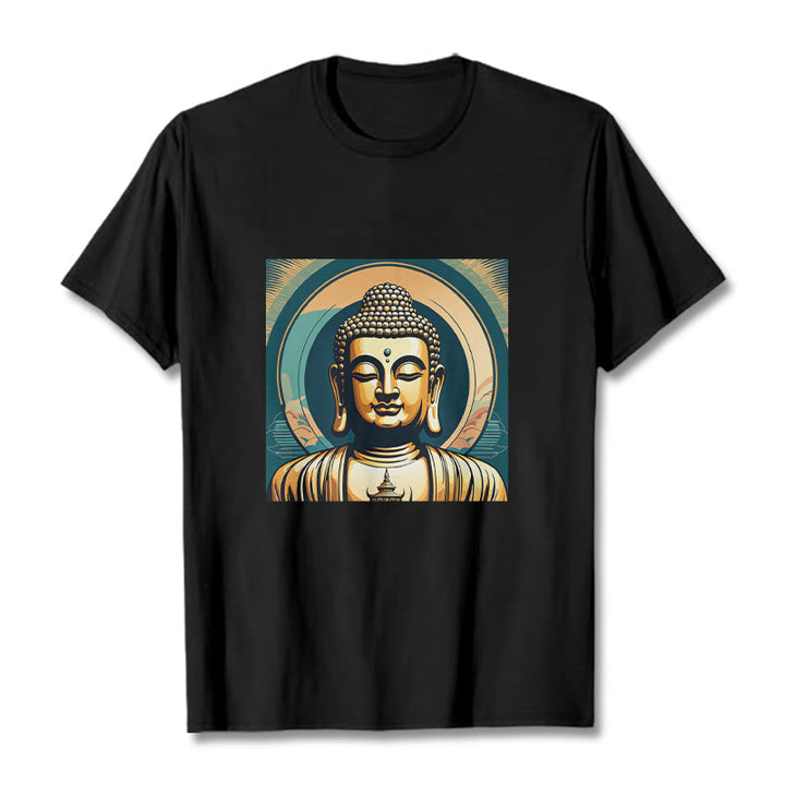 Buddha Stones Aura Golden Buddha Tee T-Shirt - Schwarz - 2XL - image 0