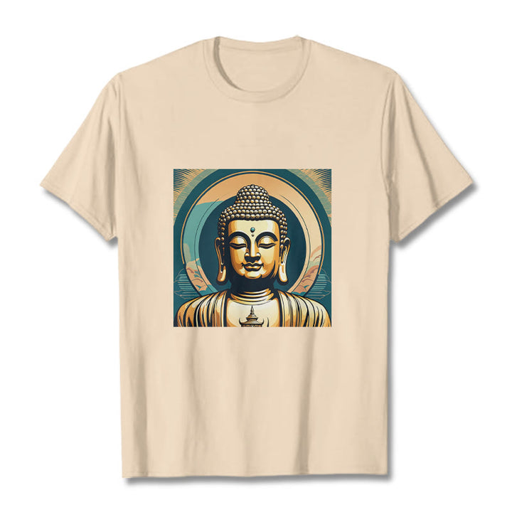 Buddha Stones Aura Golden Buddha Tee T-Shirt - Biskuit - 2XL - image 7