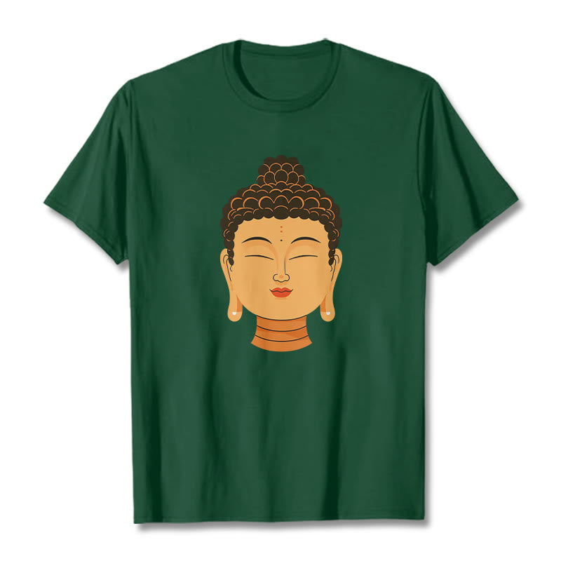 Buddha Stones Gesegnetes Meditations-Buddha-T-Shirt - Waldgrün - 2XL - image 3