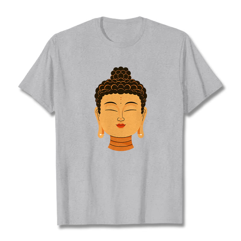 Buddha Stones Gesegnetes Meditations-Buddha-T-Shirt - Hellgrau - 2XL - image 18