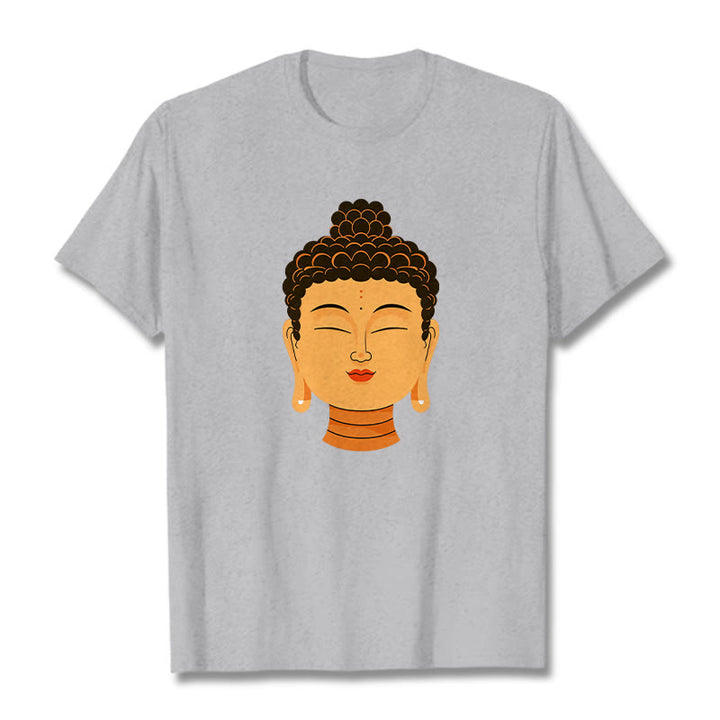 Buddha Stones Gesegnetes Meditations-Buddha-T-Shirt - Hellgrau - 2XL - image 18