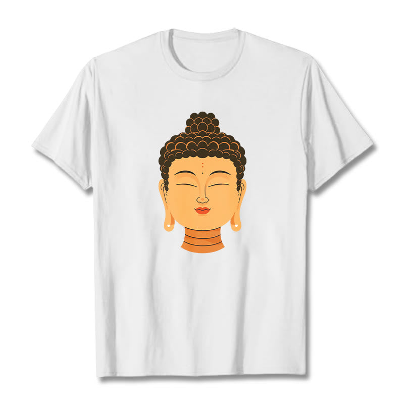 Buddha Stones Gesegnetes Meditations-Buddha-T-Shirt - Weiß - 2XL - image 0