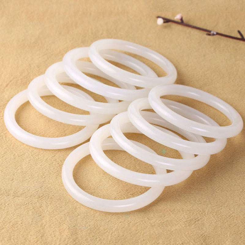 Buddha Stones Armband aus natürlichem, weiß-grünem Jade – Glücks- und Wohlstandssymbol - image 7