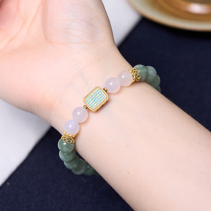 Buddha Stones Fördern Neue Anfänge Minzgrünes Jade-Armband-Bundle - image 4